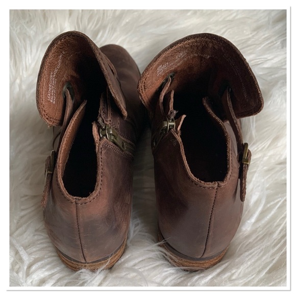 Born Sylvia Leather Ankle Boots Brown Size 8 - Picture 6 of 10